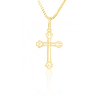 Pingente Cruz Trindade Ouro 18K Médio