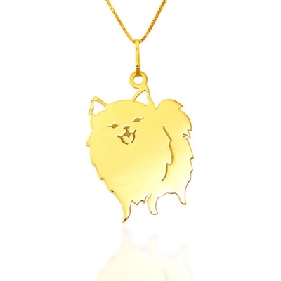 Pingente Lulu da Pomerânia ou Spitz Alemão Anão Ouro 18K