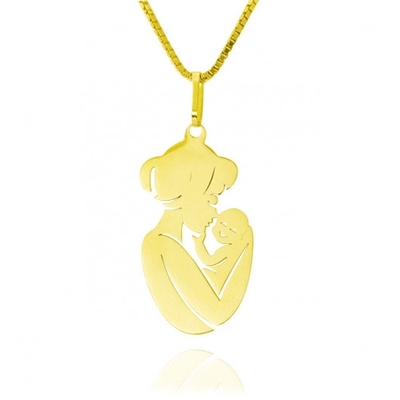 Pingente Mãe e Bebê Ouro 18K