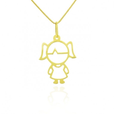 Pingente Menina Ouro 18K