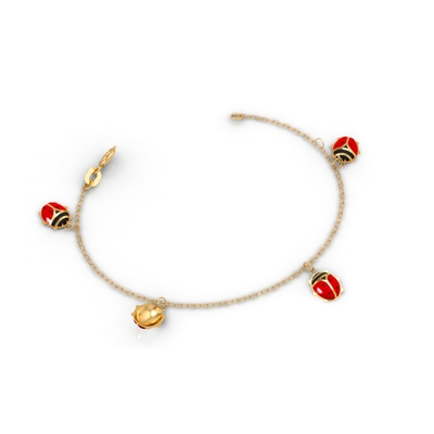 Pulseira Ouro 18K Joaninha