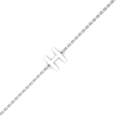 Pulseira Personalizada com Letra Prata