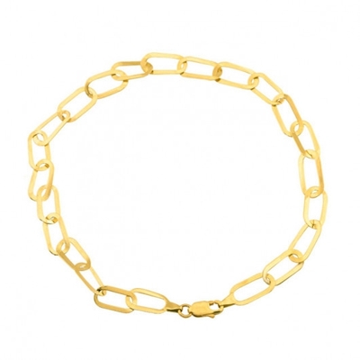 Pulseira Elos Achatados Largos Ouro 18K