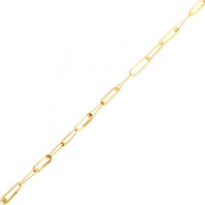 Tornozeleira Ouro 18K Elos Achatados