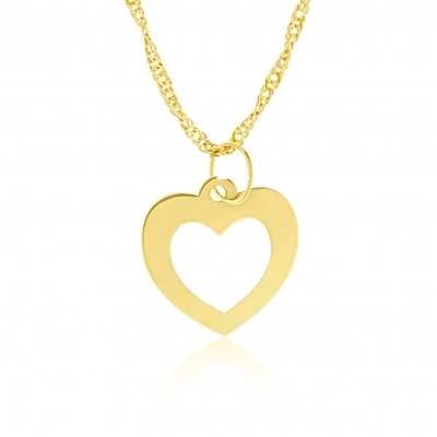 Colar com Pingente Coração Ouro 18K