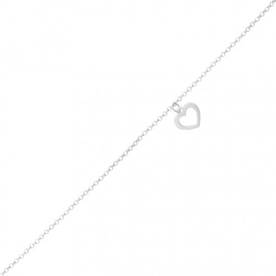 Pulseira Recém-Nascido com Pingente Coração Prata
