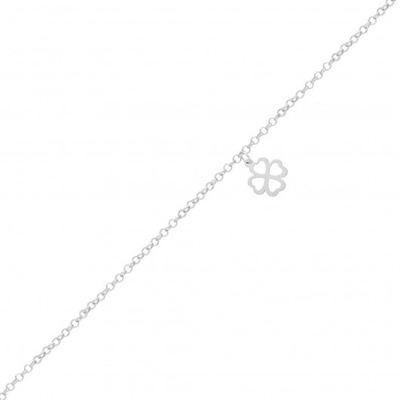 Pulseira com Pingente Trevo Prata