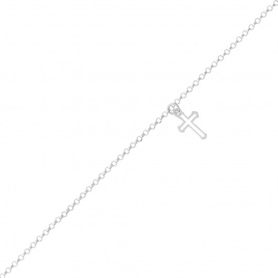 Pulseira Infantil com Pingente Cruz Prata