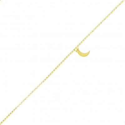 Tornozeleira com Pingente Lua Ouro
