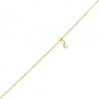 Pulseira Recém-Nascido com Pingente Infinito Ouro