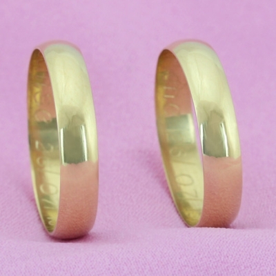 Alianças Casamento Ouro Polidas 4mm 4g