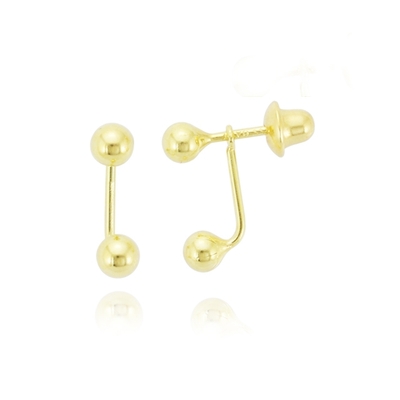 Brincos Ouro 18K Infantilgrace Kelly Com Bolinha