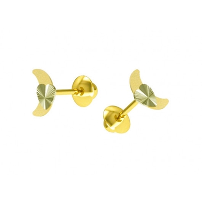 Brincos Ouro 18K Lua Coração