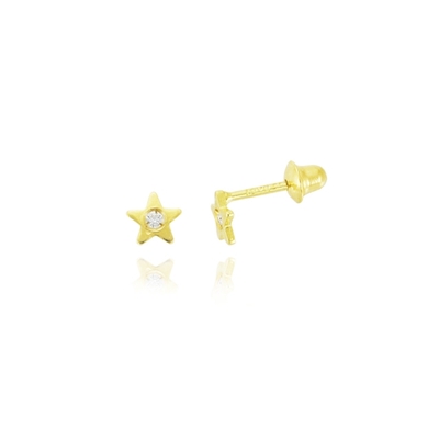 Brincos Ouro 18K Infantil Estrela