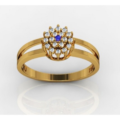 Anel Ouro 18K Pedras