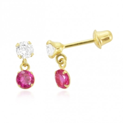 Brincos Ouro 18K Infantil Com Pingente