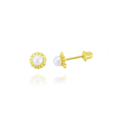 Brincos Ouro 18K Pérola