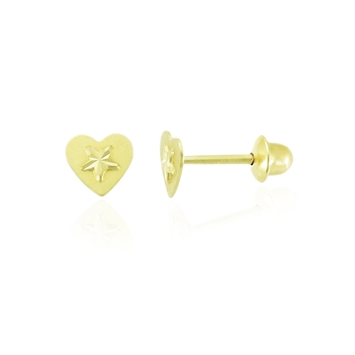 Brincos Ouro 18K Coração