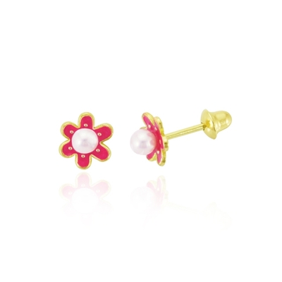 Brincos Ouro 18K Flor
