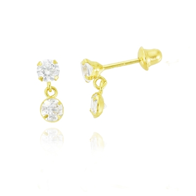 Brincos Ouro 18K Infantil Com Pingente