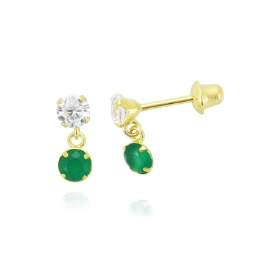 Brincos Ouro 18K Infantil Com Pingente