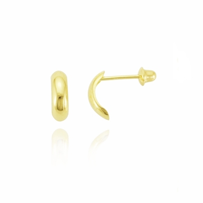 Brincos Ouro 18K Meia Argola