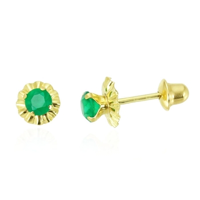 Brincos Ouro 18K Infantil Roseta 3mm