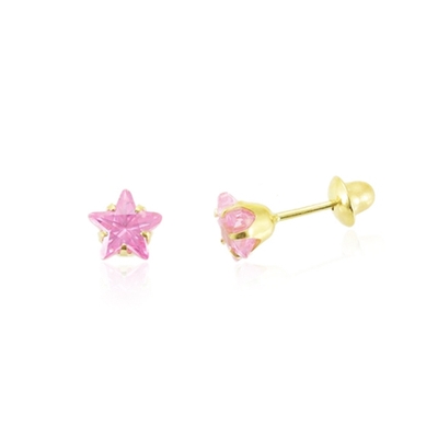 Brincos Ouro 18K Estrela 4 mm