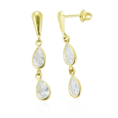 Brincos Ouro 18K Pedras