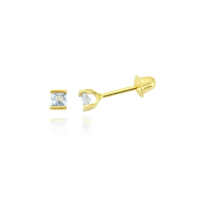 Brincos Ouro 18K Pedra Azul