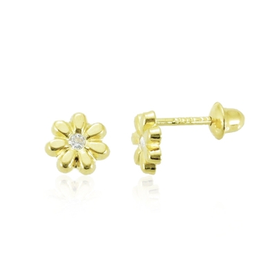 Brincos Ouro 18K Flor