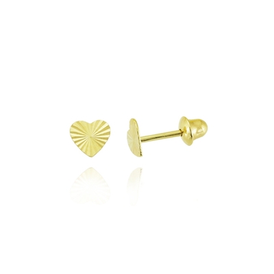 Brincos Ouro 18K Coração
