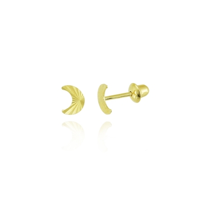 Brincos Ouro 18K Lua Pequena