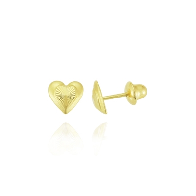 Brincos Ouro 18K Coração