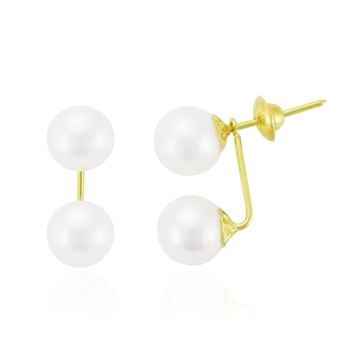 Brincos Ouro 18K Pérola Grace Kelly