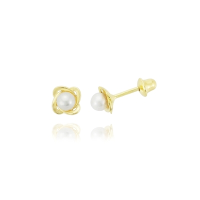Brincos Ouro 18K Pérola