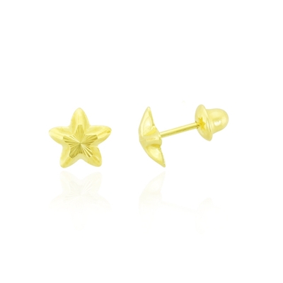 Brincos Ouro 18K Estrela