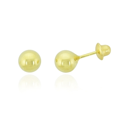 Brincos Ouro 18K Bolinha 5 mm