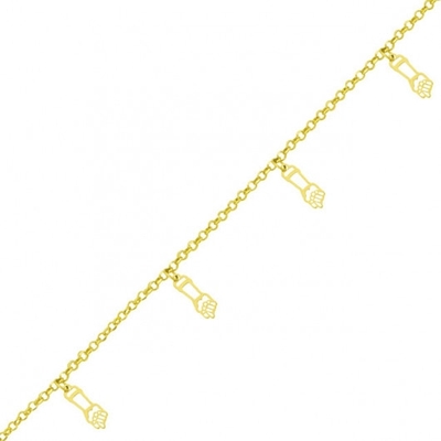 Pulseira Infantil com Pingentes Figa Ouro
