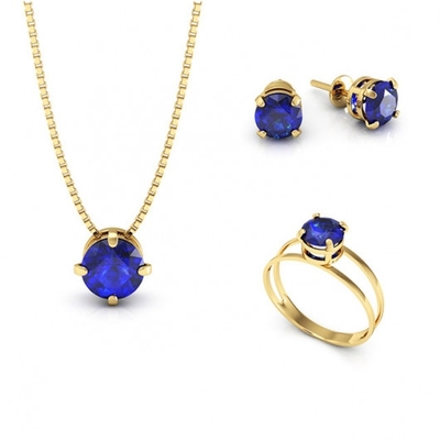 Conjunto Ponto de Luz Ouro 18K