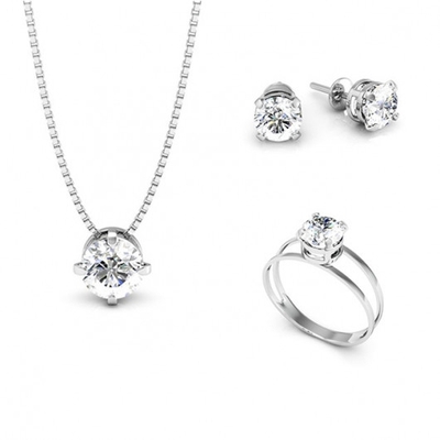 Conjunto Ponto de Luz Prata