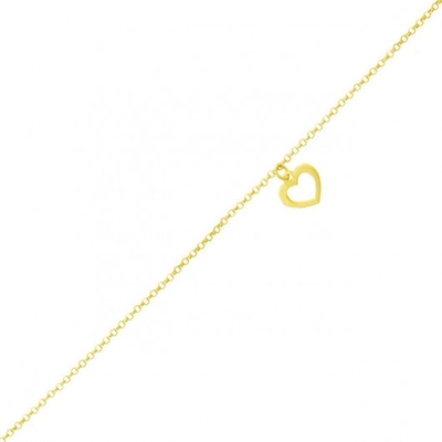 Pulseira com Pingente Coração Ouro