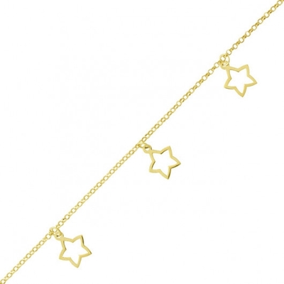 Pulseira com Pingentes Estrela Ouro