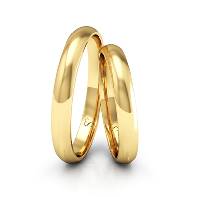 Alianças Casamento Linha Classic Ouro 3mm Abaulada Polida