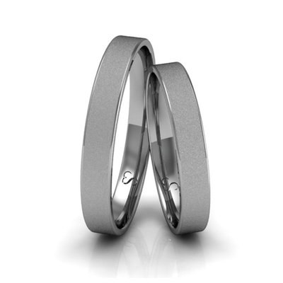Alianças Casamento Linha Classic Ouro Branco 3mm Quadrada Diamantada