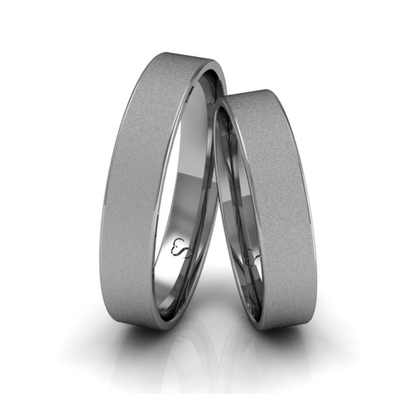 Alianças Casamento Linha Classic Ouro Branco 4mm Quadrada Diamantada