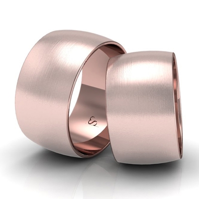Alianças Casamento Linha Classic Ouro Rosê 11mm Abaulada Fosca