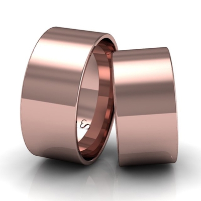Alianças Casamento Linha Classic Ouro Rosê 9mm Quadrada Polida