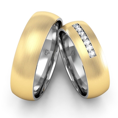 Alianças Noivado Ouro E Prata Foscas 6mm 12g