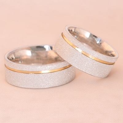 Alianças Namoro Loveways 7,5mm Quadradas Diamantadas 